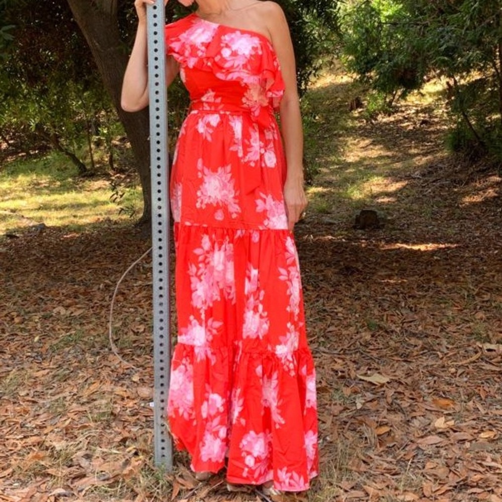 One shoulder maxi dress
